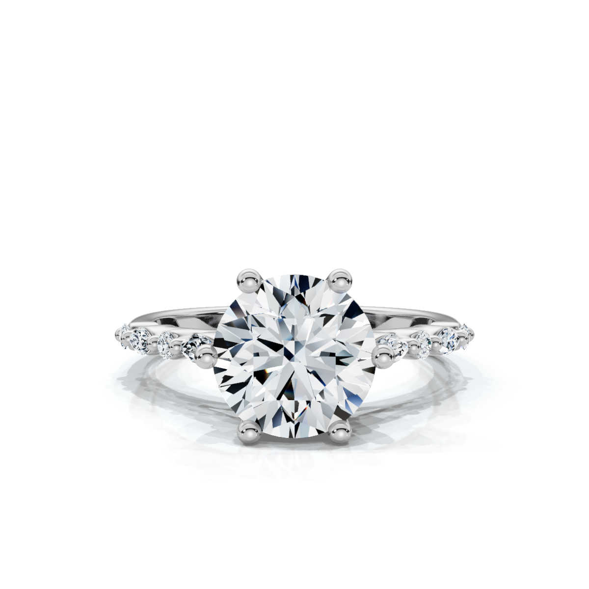 14K White Gold Euphrasia Shared Prong Lab Grown Diamond Ring (1/6 ct. tw)