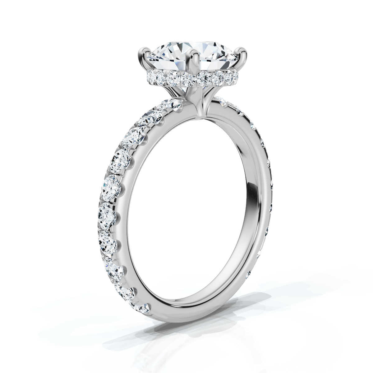 14K White Gold Leanne Accents Lab Grown Diamond Ring (1 ct. tw)