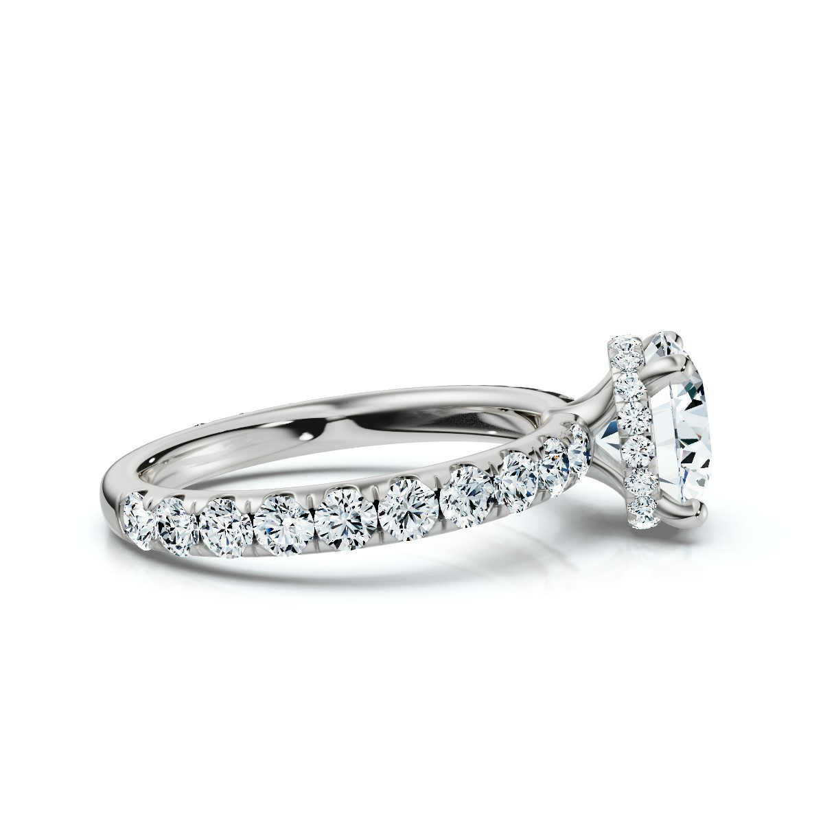 14K White Gold Leanne Accents Lab Grown Diamond Ring (1 ct. tw)