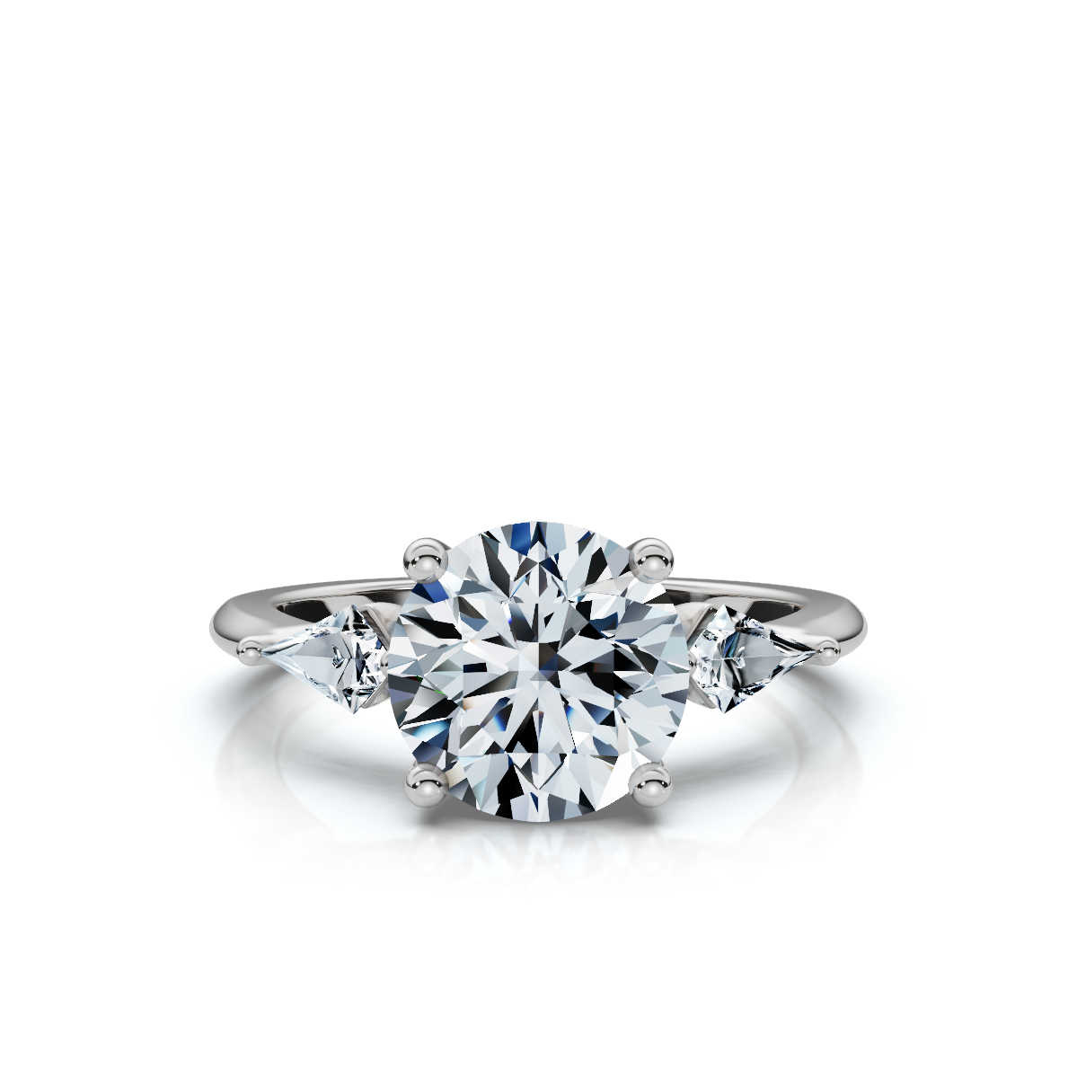 14K White Gold Dovie Three Stone Kite Lab Grown Diamond Ring (1/5 ct. tw)