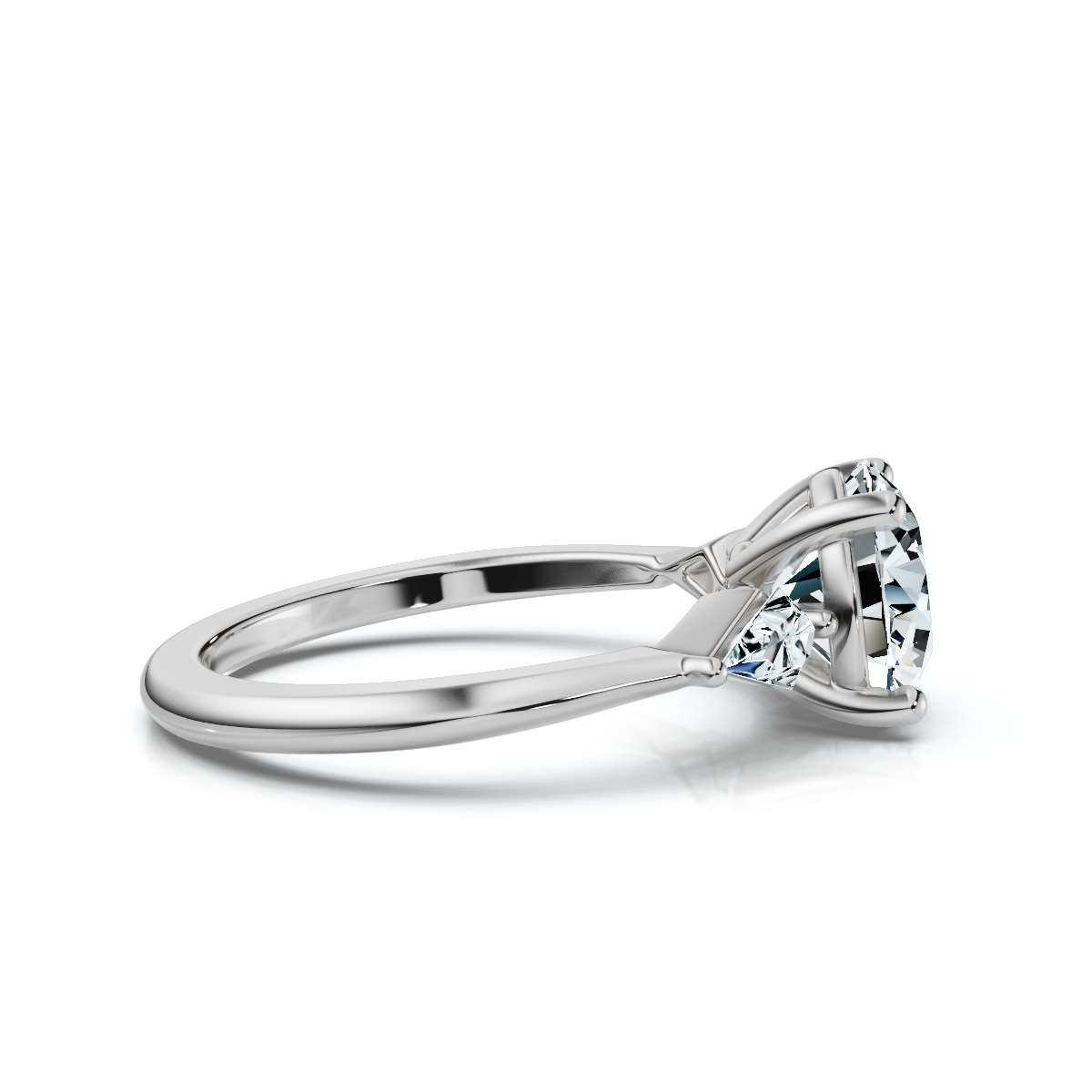 14K White Gold Dovie Three Stone Kite Lab Grown Diamond Ring (1/5 ct. tw)