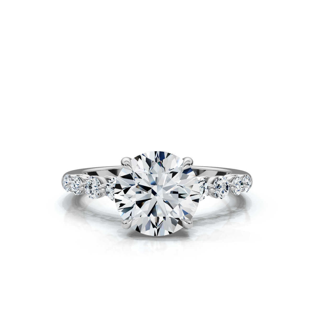 14K White Gold Bao Accents Lab Grown Diamond Ring (1/2 ct. tw)