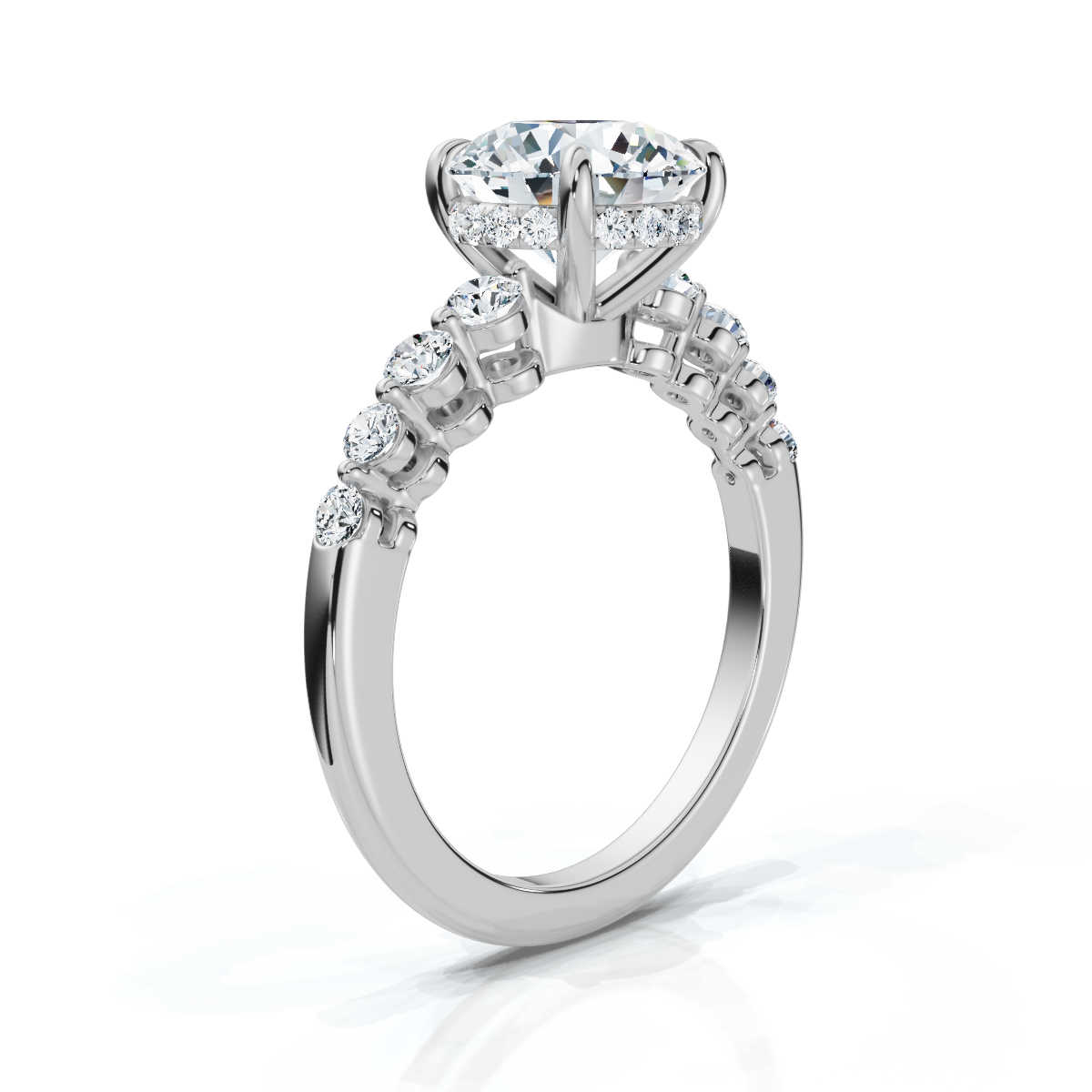 14K White Gold Bao Accents Lab Grown Diamond Ring (1/2 ct. tw)