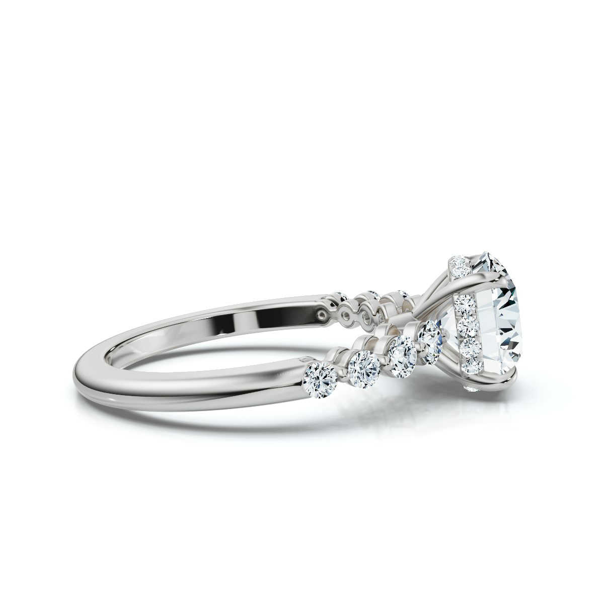 14K White Gold Bao Accents Lab Grown Diamond Ring (1/2 ct. tw)