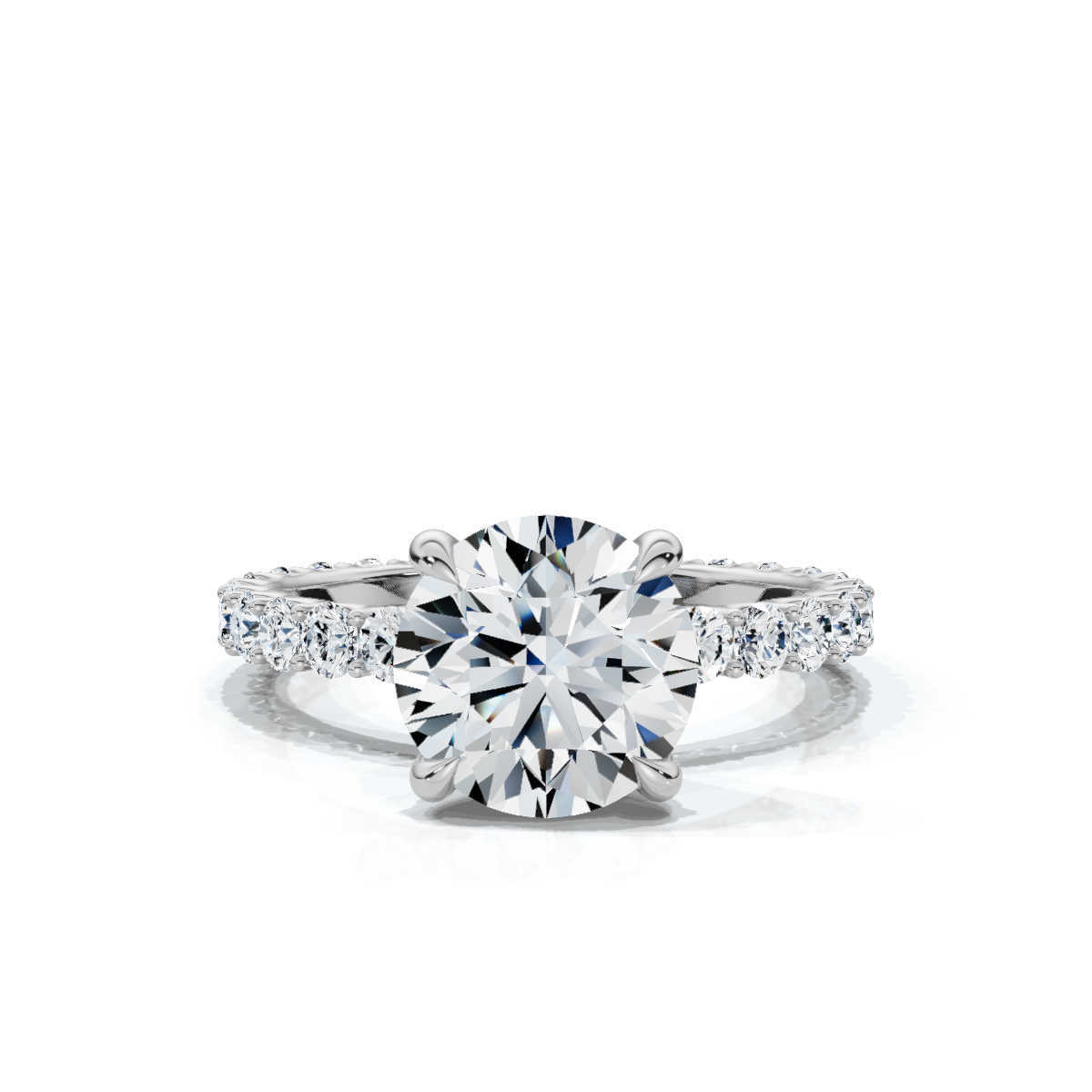 14K White Gold Kiera U Shaped Accents Lab Grown Diamond Ring (1.00 ct. tw)