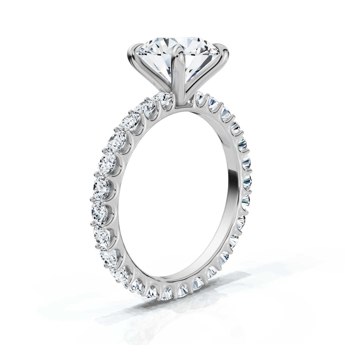 14K White Gold Kiera U Shaped Accents Lab Grown Diamond Ring (1.00 ct. tw)