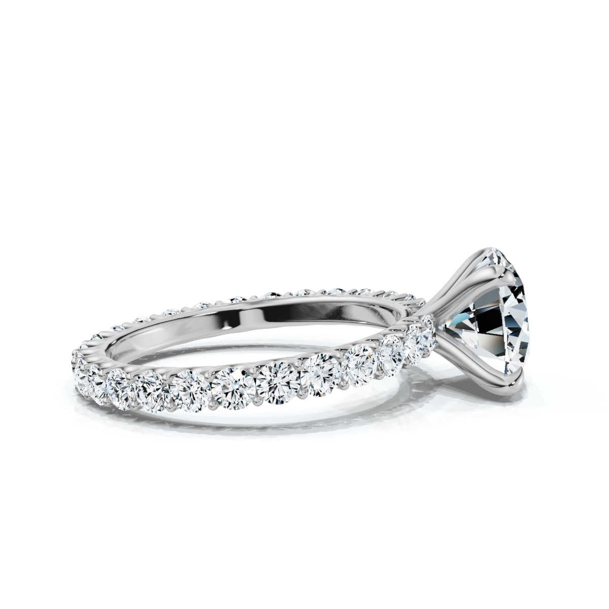14K White Gold Kiera U Shaped Accents Lab Grown Diamond Ring (1.00 ct. tw)