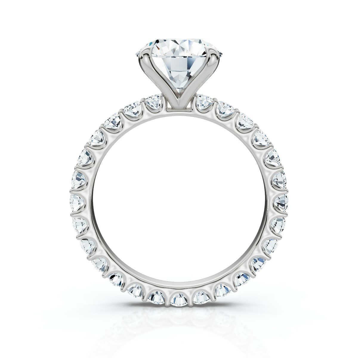 14K White Gold Kiera U Shaped Accents Lab Grown Diamond Ring (1.00 ct. tw)