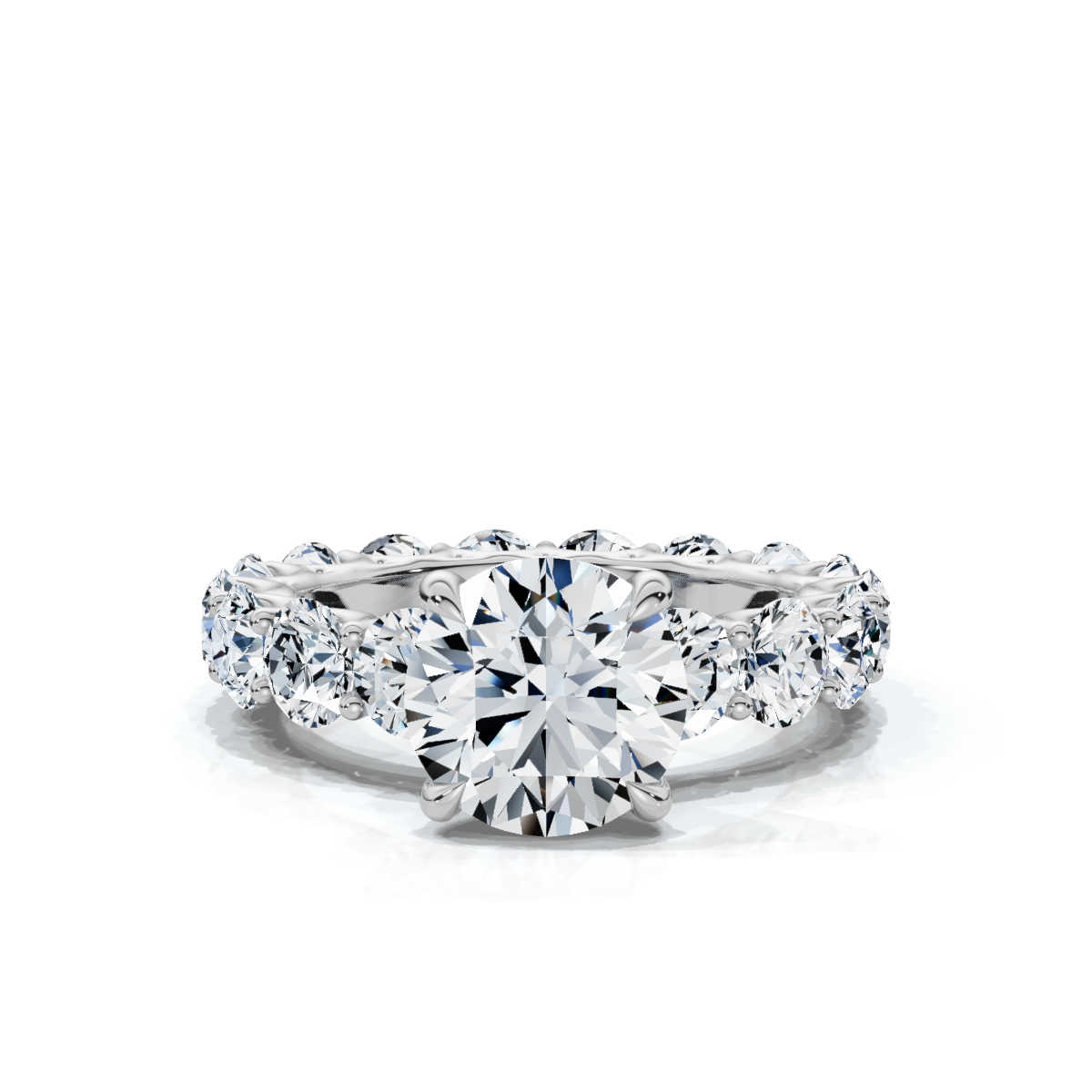 14K White Gold Kiera U Shaped Accents Lab Grown Diamond Ring (4.00 ct. tw)