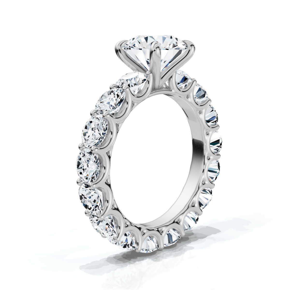 14K White Gold Kiera U Shaped Accents Lab Grown Diamond Ring (4.00 ct. tw)