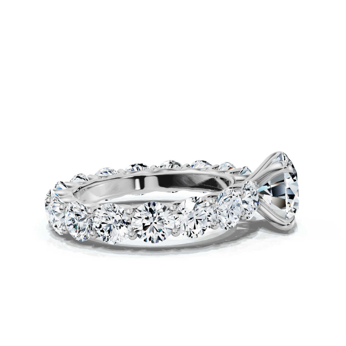 14K White Gold Kiera U Shaped Accents Lab Grown Diamond Ring (4.00 ct. tw)