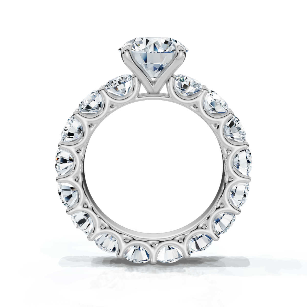 14K White Gold Kiera U Shaped Accents Lab Grown Diamond Ring (4.00 ct. tw)