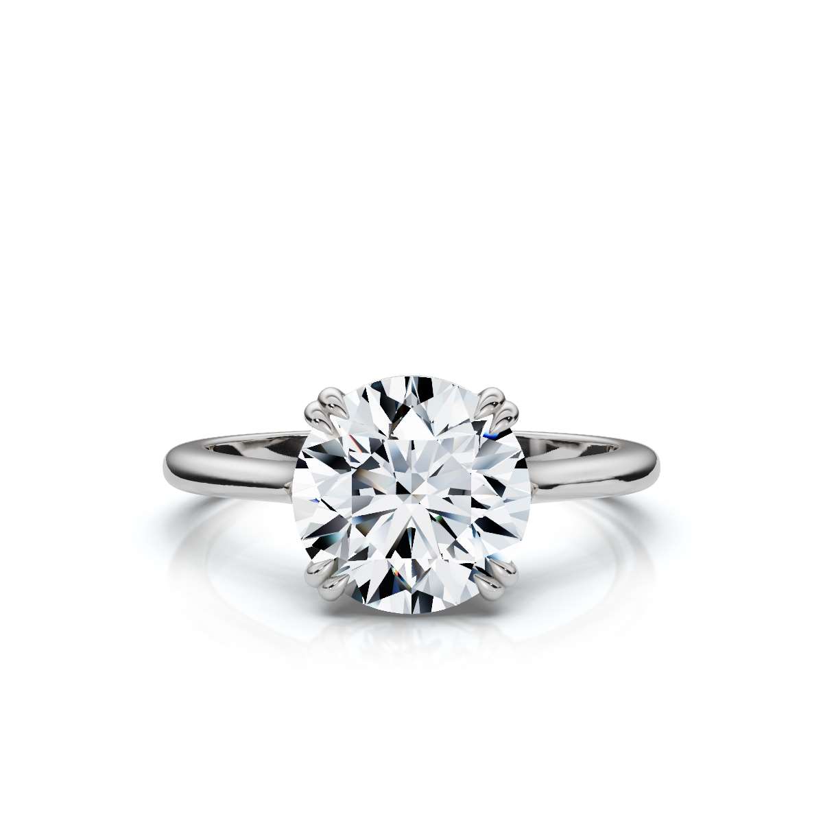 14K White Gold Acacia Solitaire Engagement Ring 