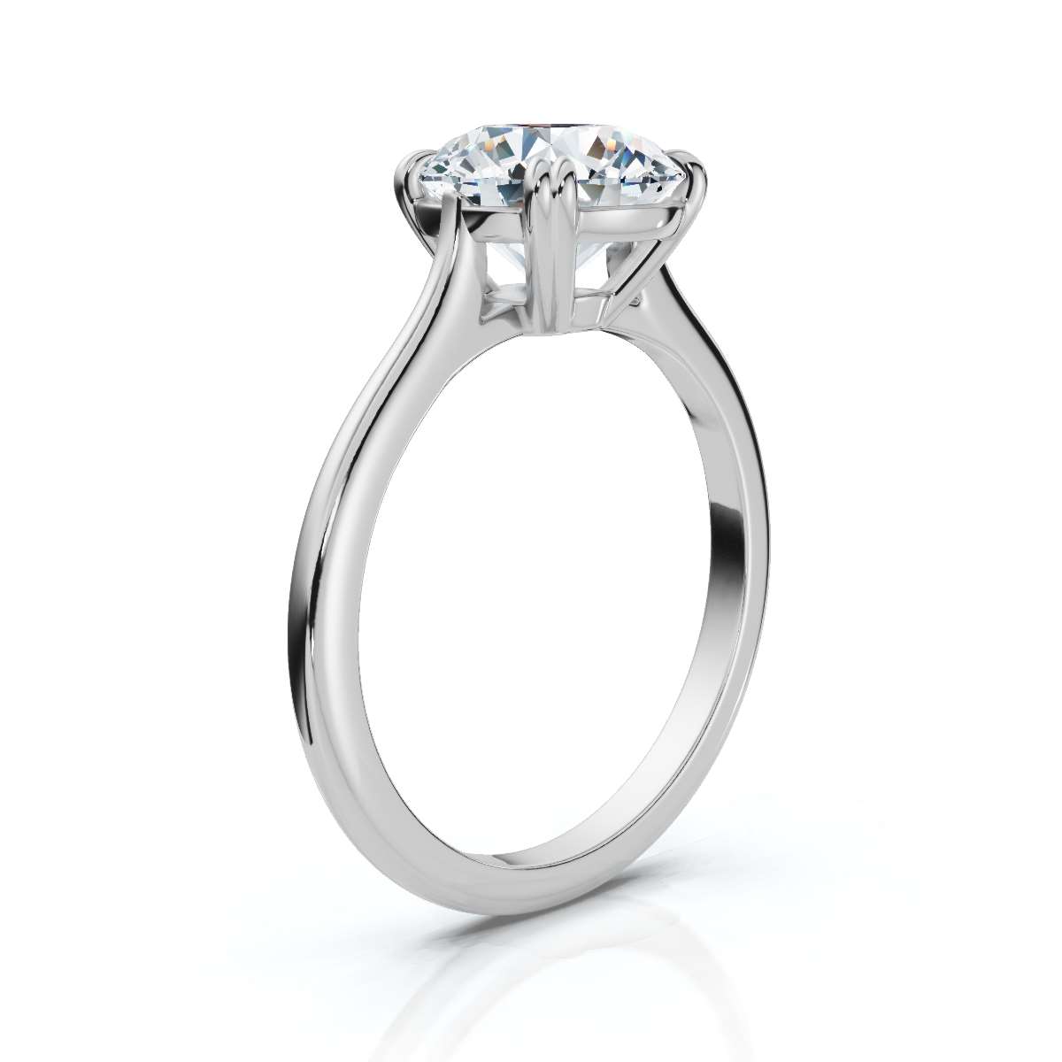 14K White Gold Acacia Solitaire Engagement Ring 