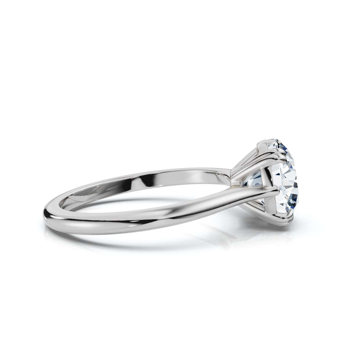 14K White Gold Acacia Solitaire Engagement Ring 