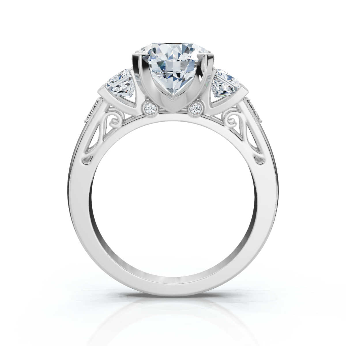 14K White Gold Rubina Three Stone Princess Lab Grown Diamond Ring (2/3 ct. tw)