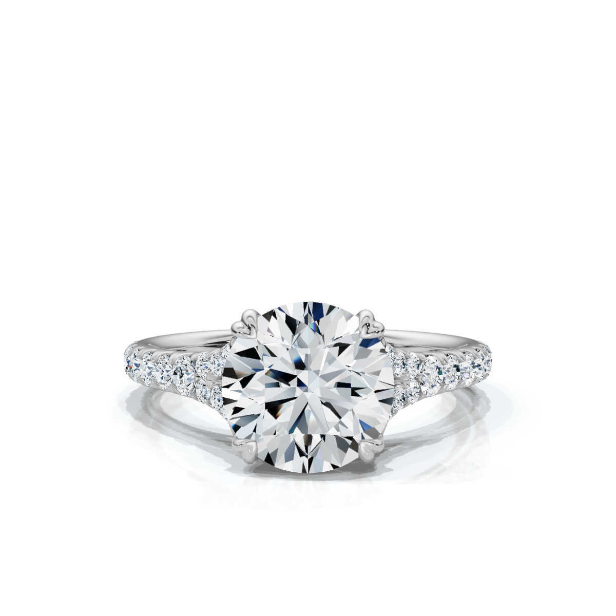 14K White Gold Sedona Split Shank Accents Lab Grown Diamond Ring (1/2 ct. tw)