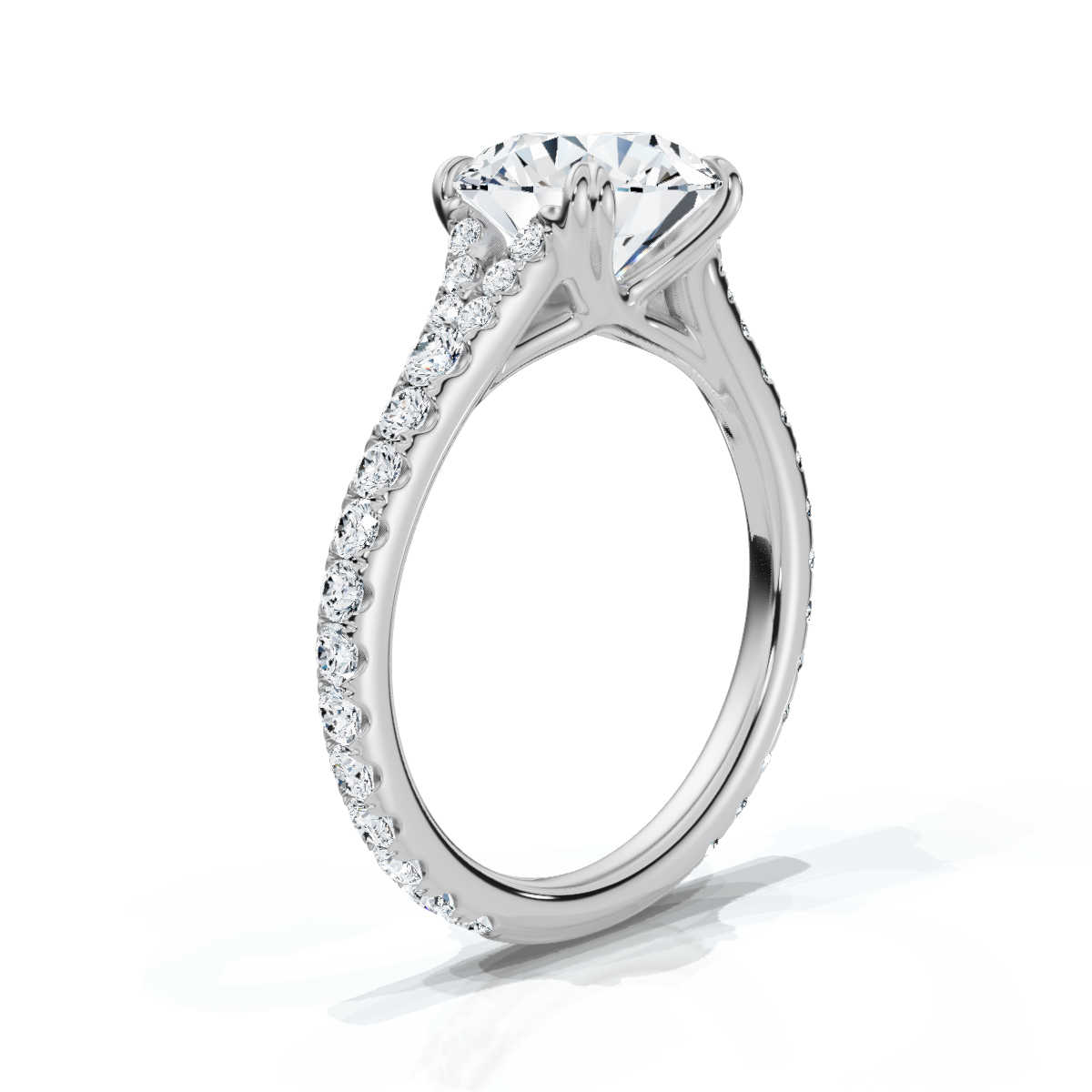 14K White Gold Sedona Split Shank Accents Lab Grown Diamond Ring (1/2 ct. tw)