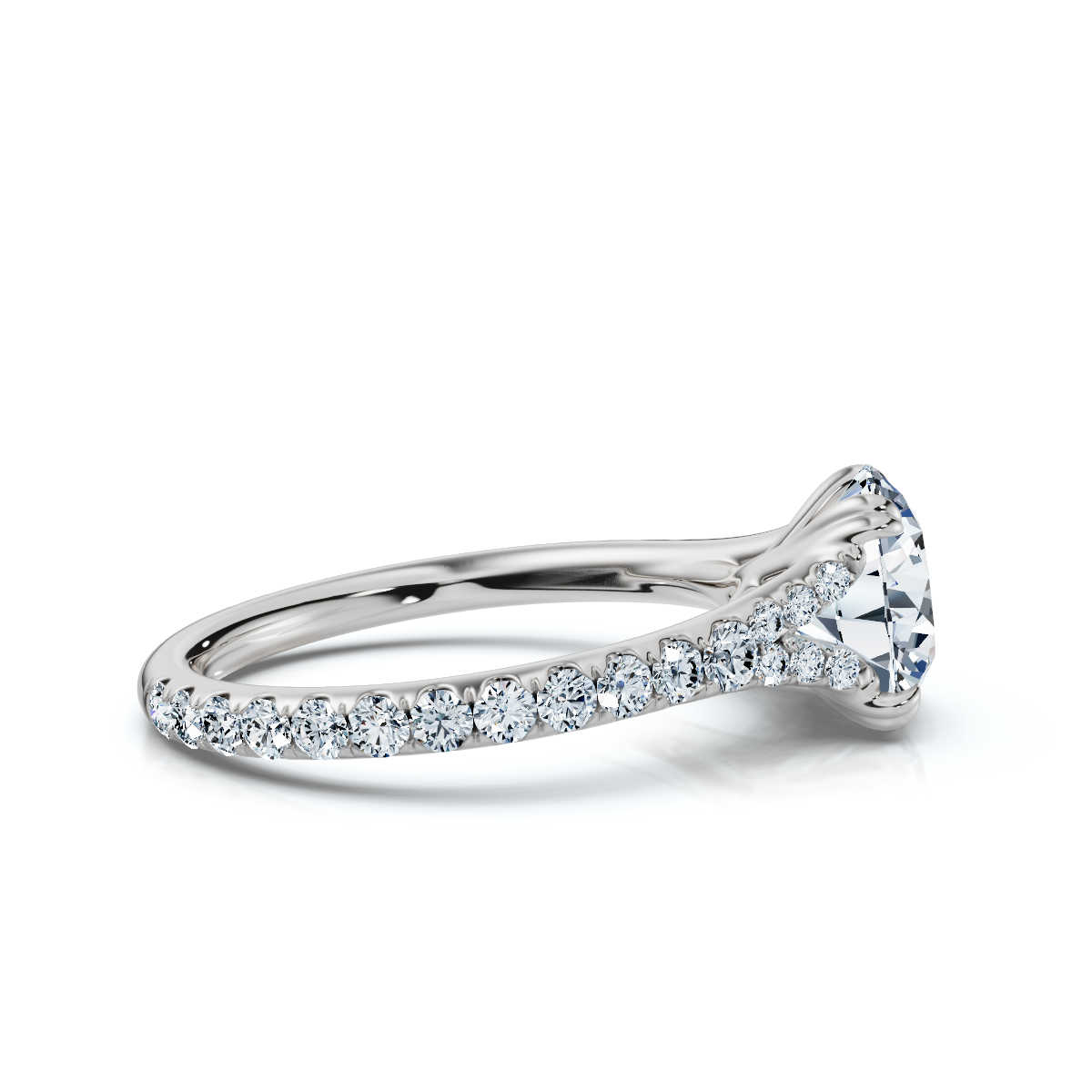 14K White Gold Sedona Split Shank Accents Lab Grown Diamond Ring (1/2 ct. tw)