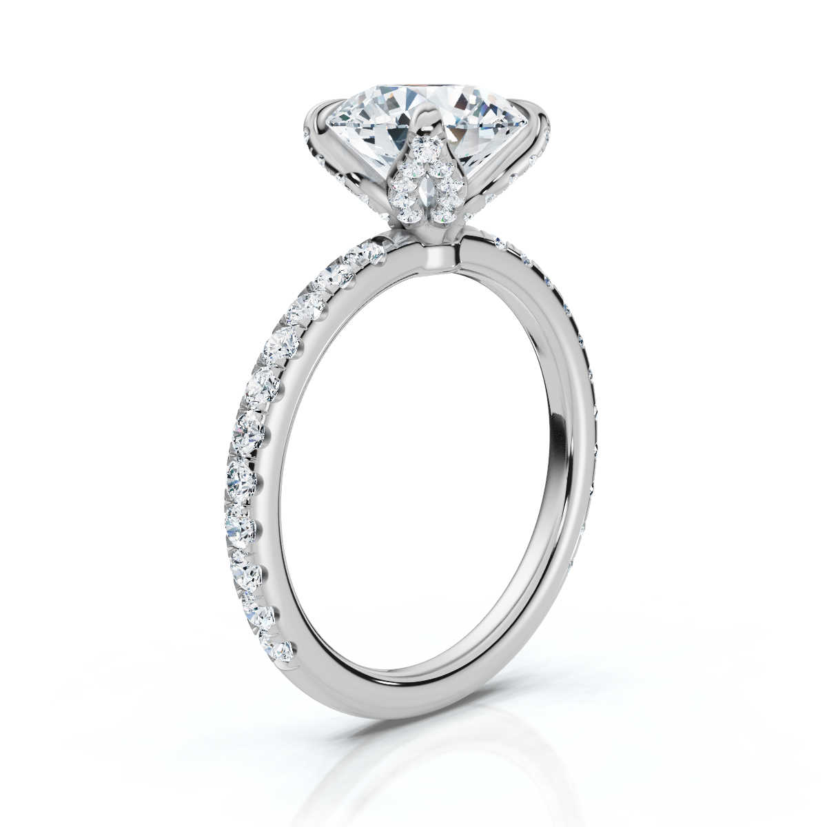 14K White Gold Kari Hidden Accents Lab Grown Diamond Ring (1/2 ct. tw)