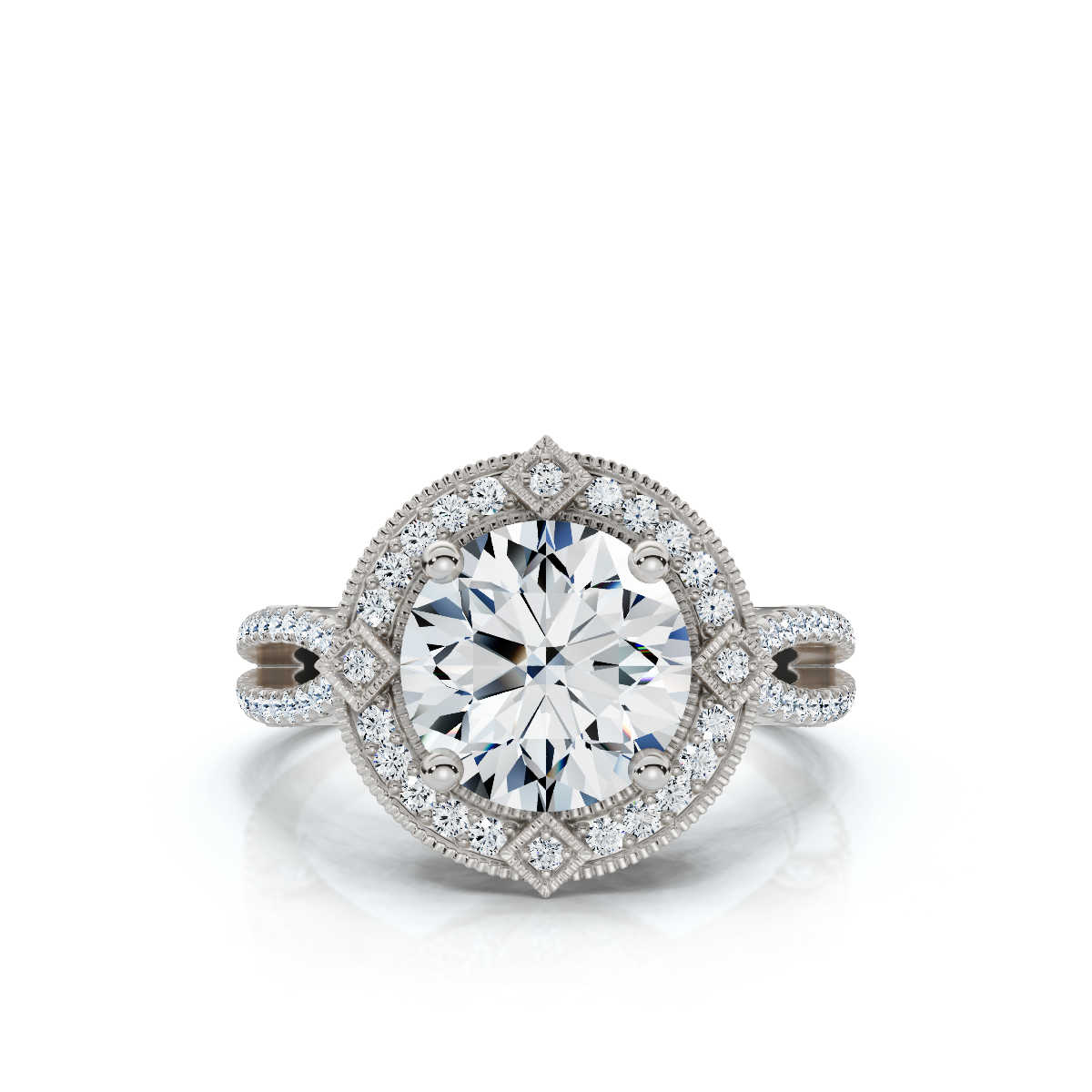 14K White Gold Neve Halo Lab Grown Diamond Engagement Ring (1/2 ct. tw)