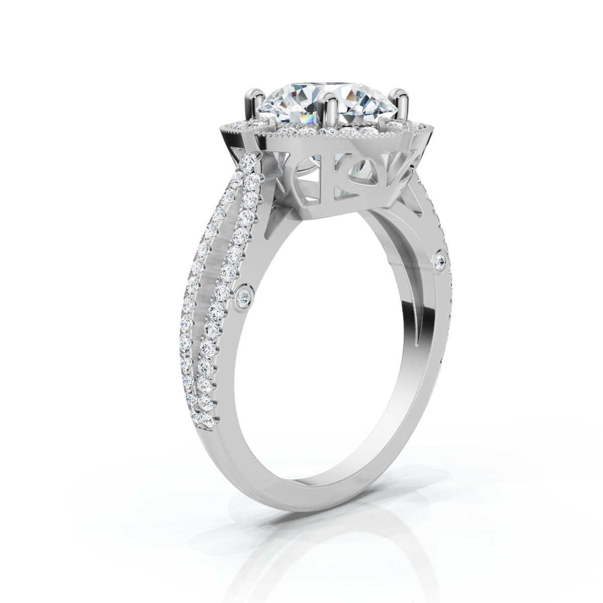 14K White Gold Neve Halo Lab Grown Diamond Engagement Ring (1/2 ct. tw)