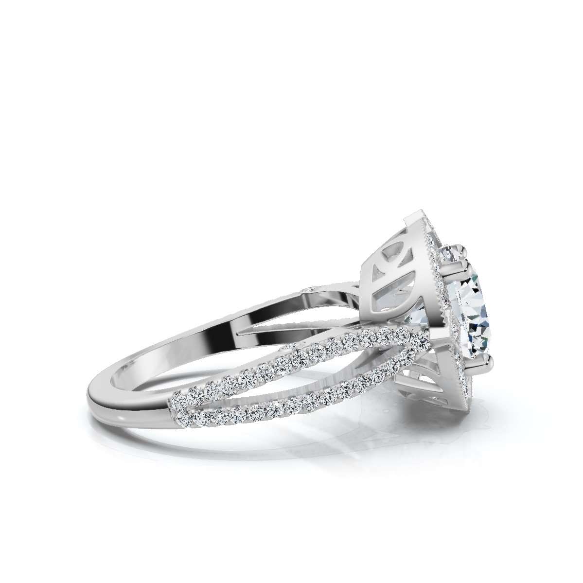 14K White Gold Neve Halo Lab Grown Diamond Engagement Ring (1/2 ct. tw)