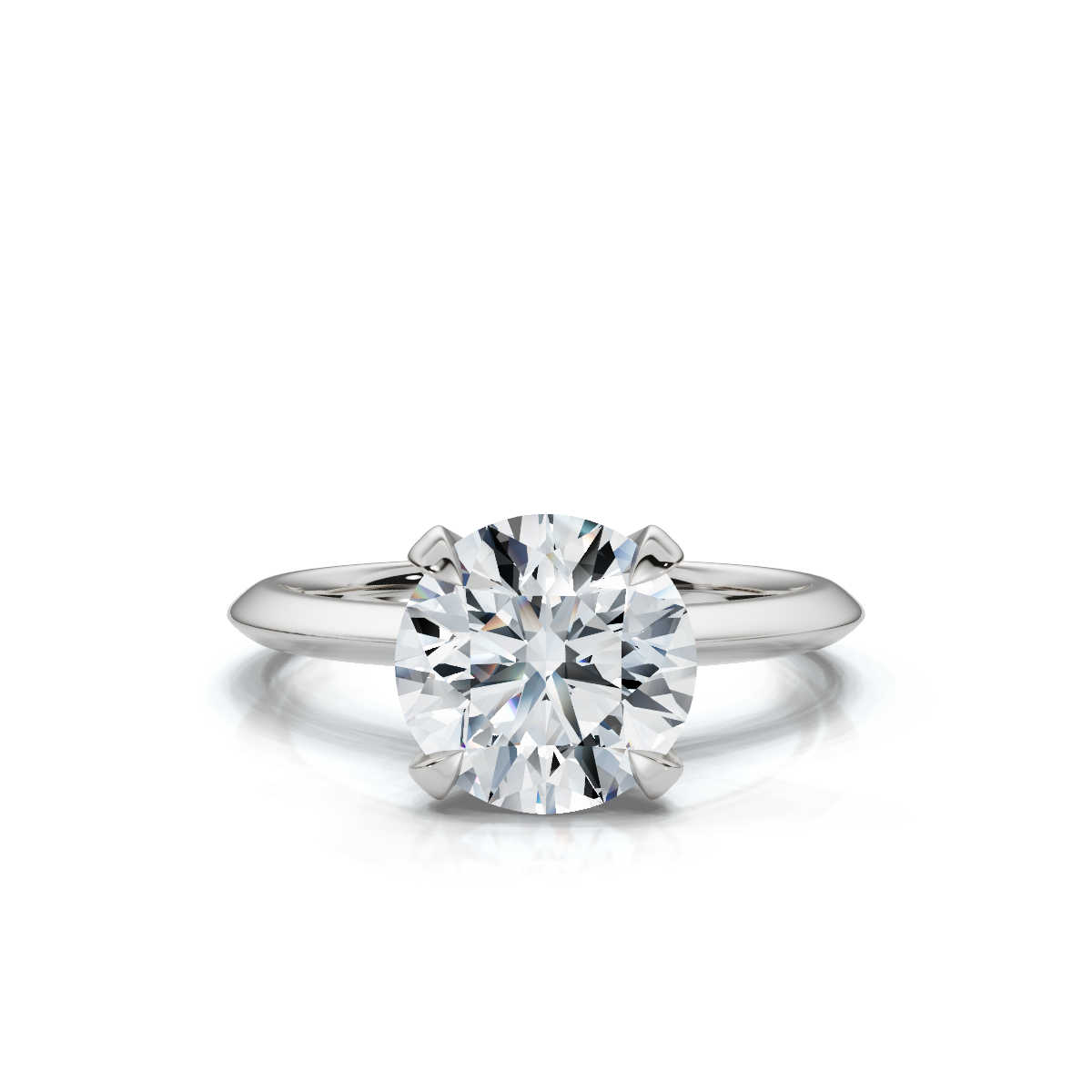 14K White Gold Aviva Solitaire Engagement Ring 