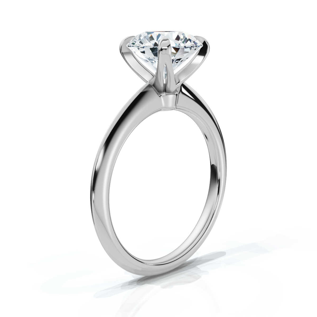 14K White Gold Aviva Solitaire Engagement Ring 