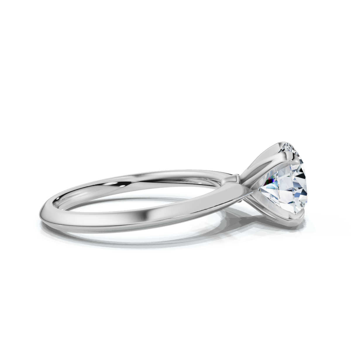 14K White Gold Aviva Solitaire Engagement Ring 