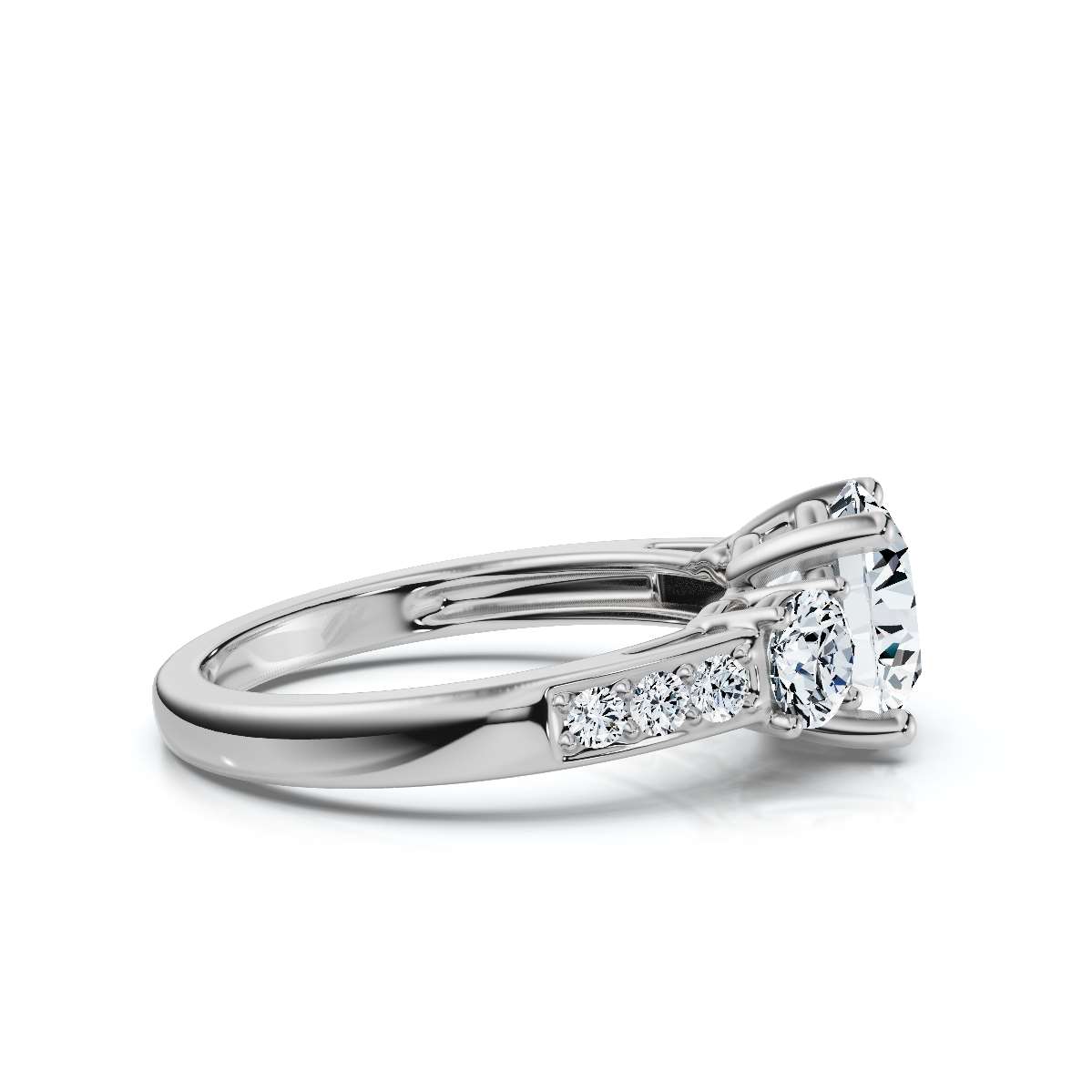 14K White Gold Keeley Three Stone Round Lab Grown Diamond Ring (2/3 ct. tw)
