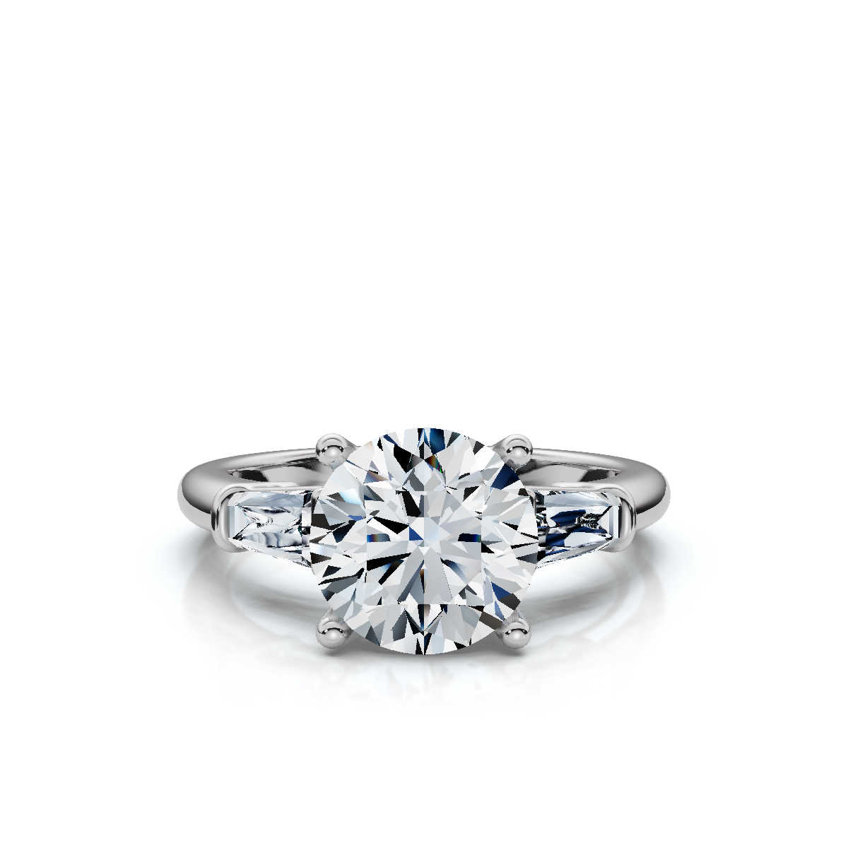 14K White Gold Haylo Three Stone Tapered Baguette Lab Grown Diamond Ring (1/2 ct. tw)