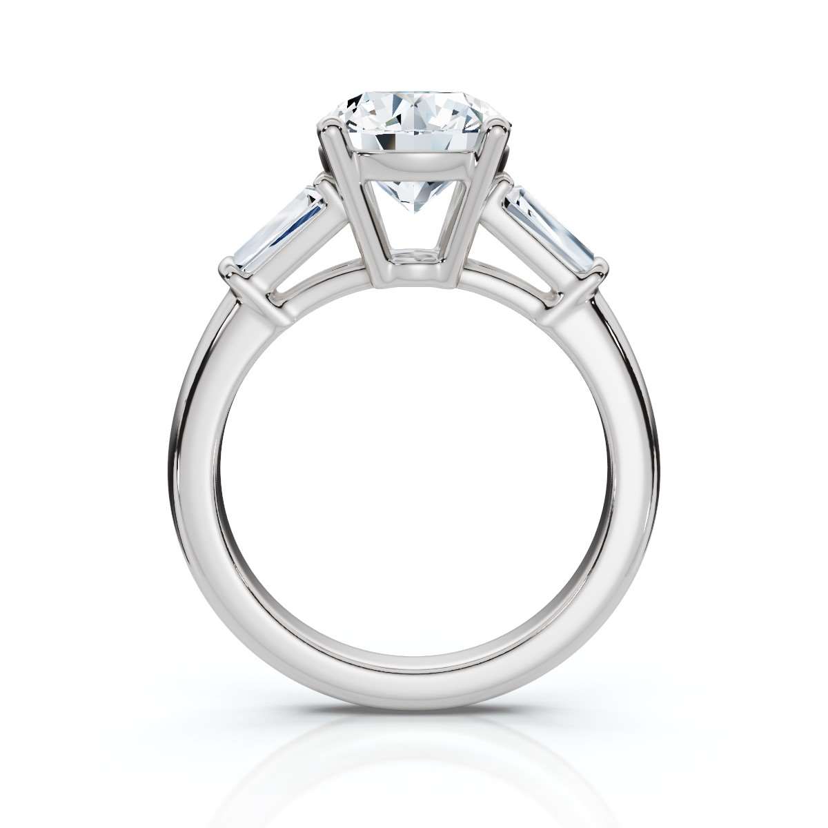 14K White Gold Haylo Three Stone Tapered Baguette Lab Grown Diamond Ring (1/2 ct. tw)