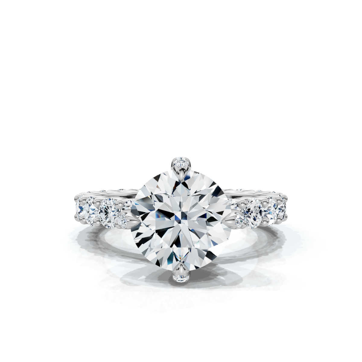 14K White Gold Amaryllis Hidden Accents Lab Grown Diamond Ring (2 2/5 ct. tw)