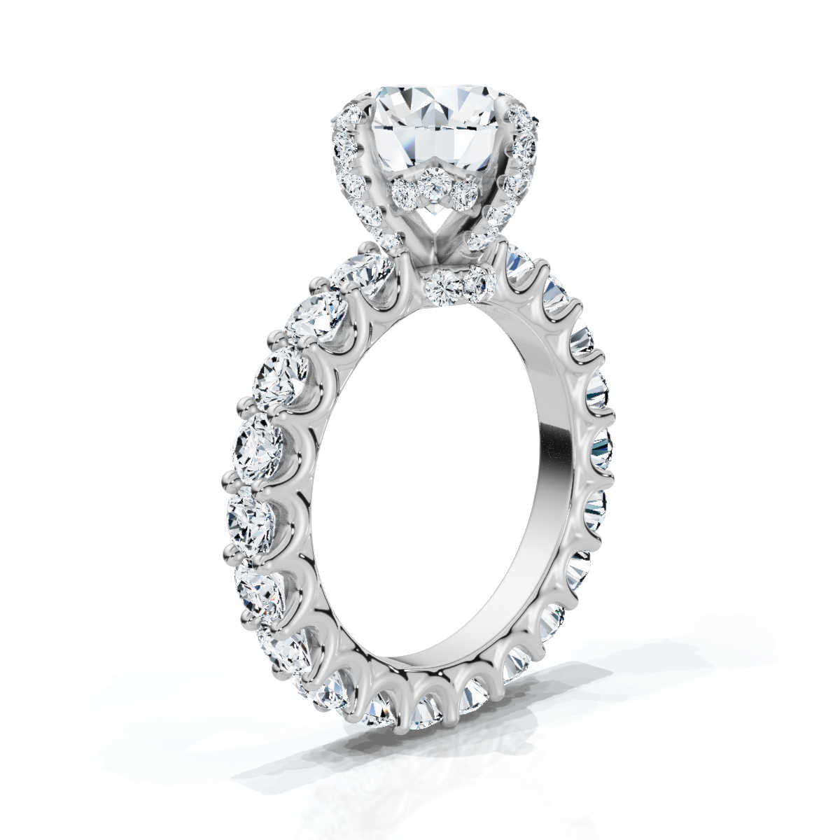 14K White Gold Amaryllis Hidden Accents Lab Grown Diamond Ring (2 2/5 ct. tw)