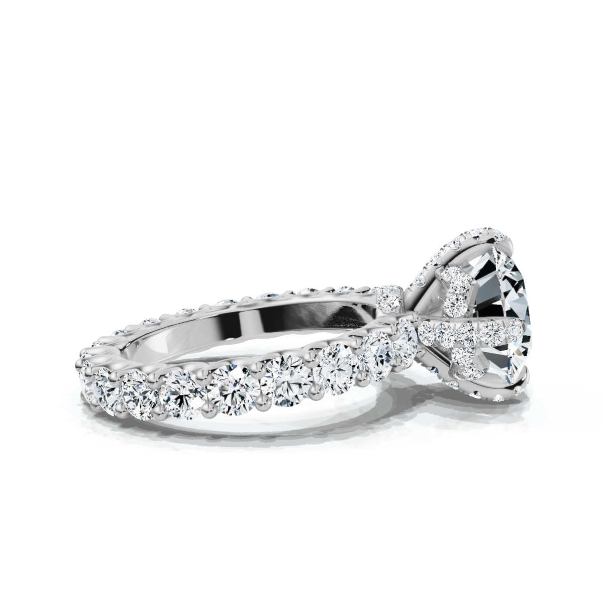 14K White Gold Amaryllis Hidden Accents Lab Grown Diamond Ring (2 2/5 ct. tw)