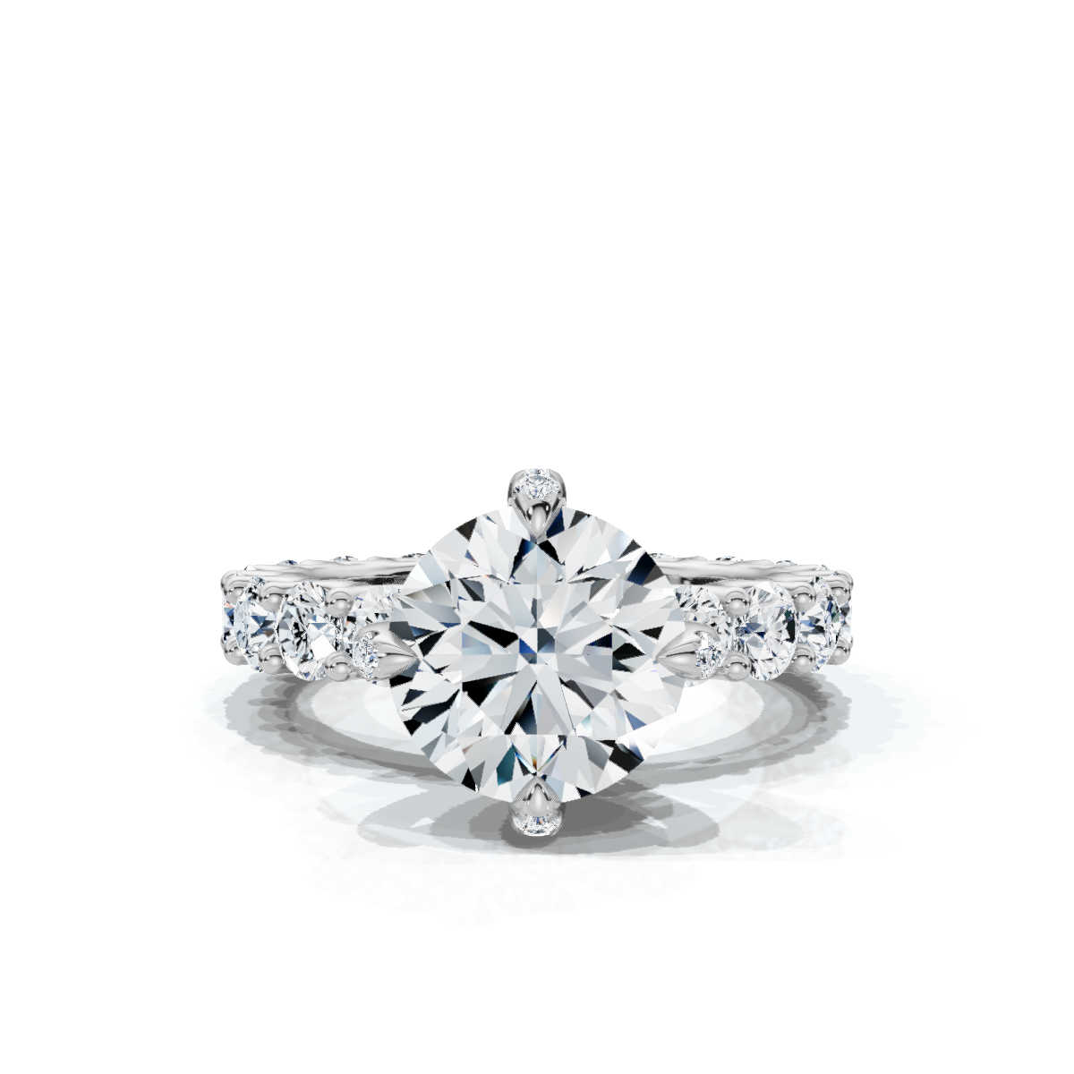 14K White Gold Amaryllis Hidden Accents Lab Grown Diamond Ring (3 1/3 ct. tw)