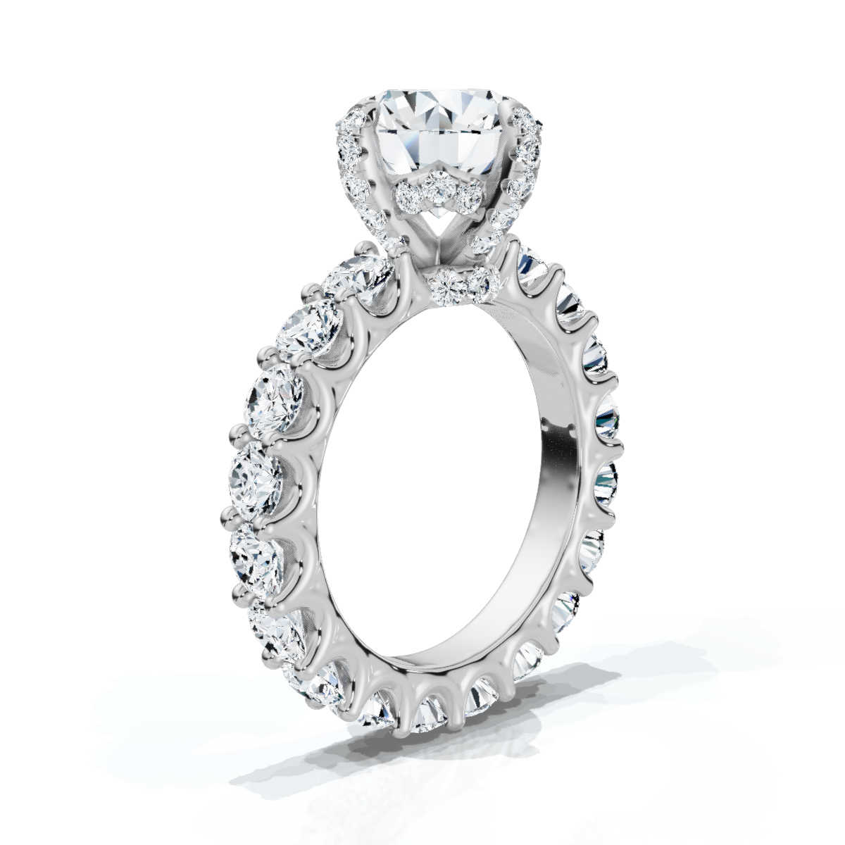 14K White Gold Amaryllis Hidden Accents Lab Grown Diamond Ring (3 1/3 ct. tw)