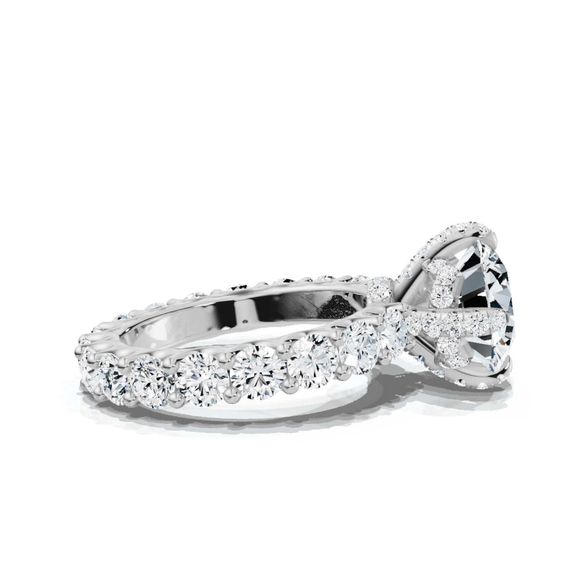 14K White Gold Amaryllis Hidden Accents Lab Grown Diamond Ring (3 1/3 ct. tw)