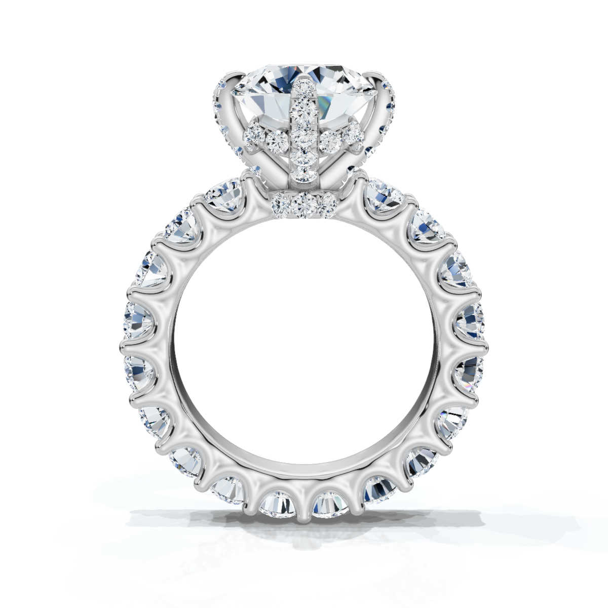 14K White Gold Amaryllis Hidden Accents Lab Grown Diamond Ring (3 1/3 ct. tw)