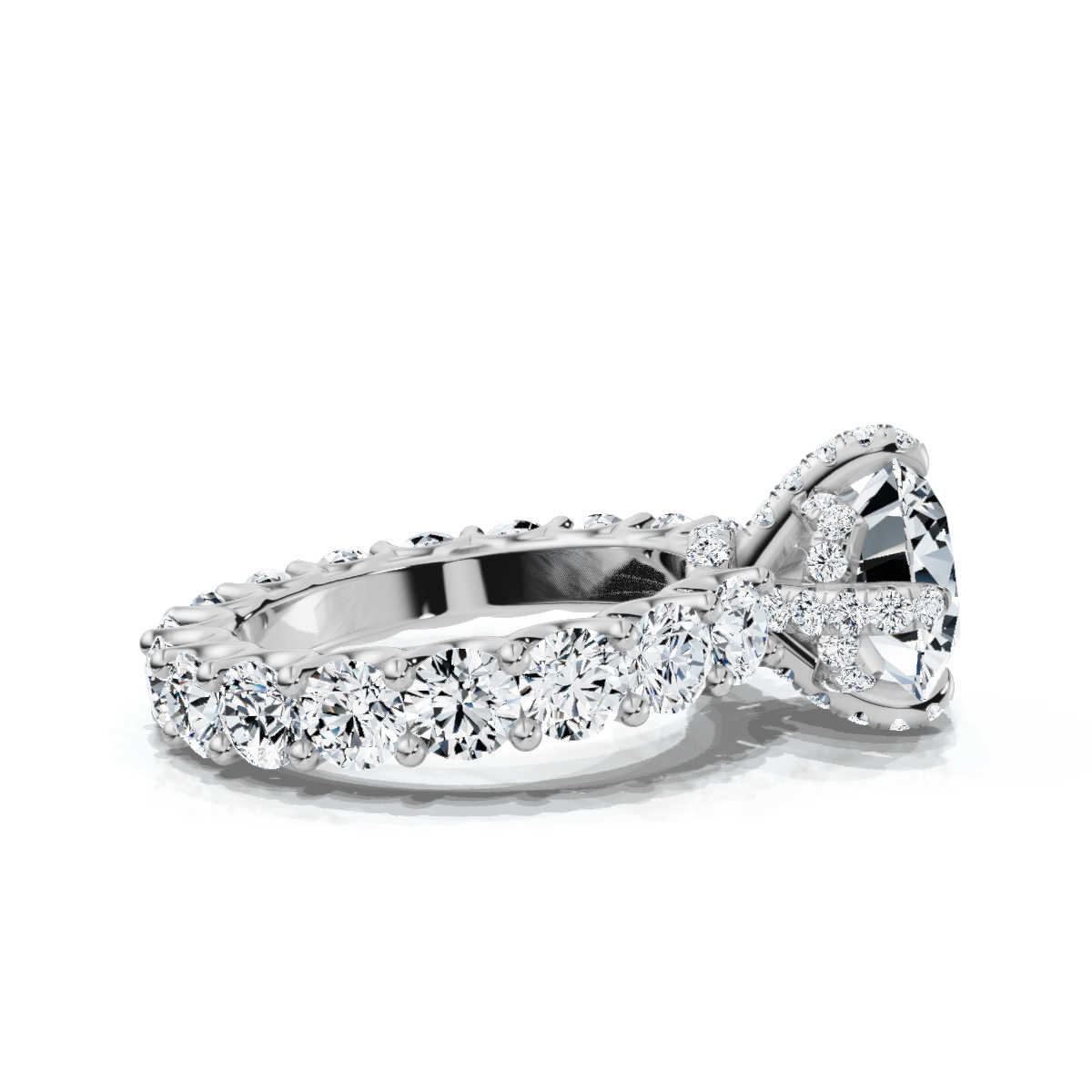 14K White Gold Amaryllis Hidden Accents Lab Grown Diamond Ring (3 2/3 ct. tw)