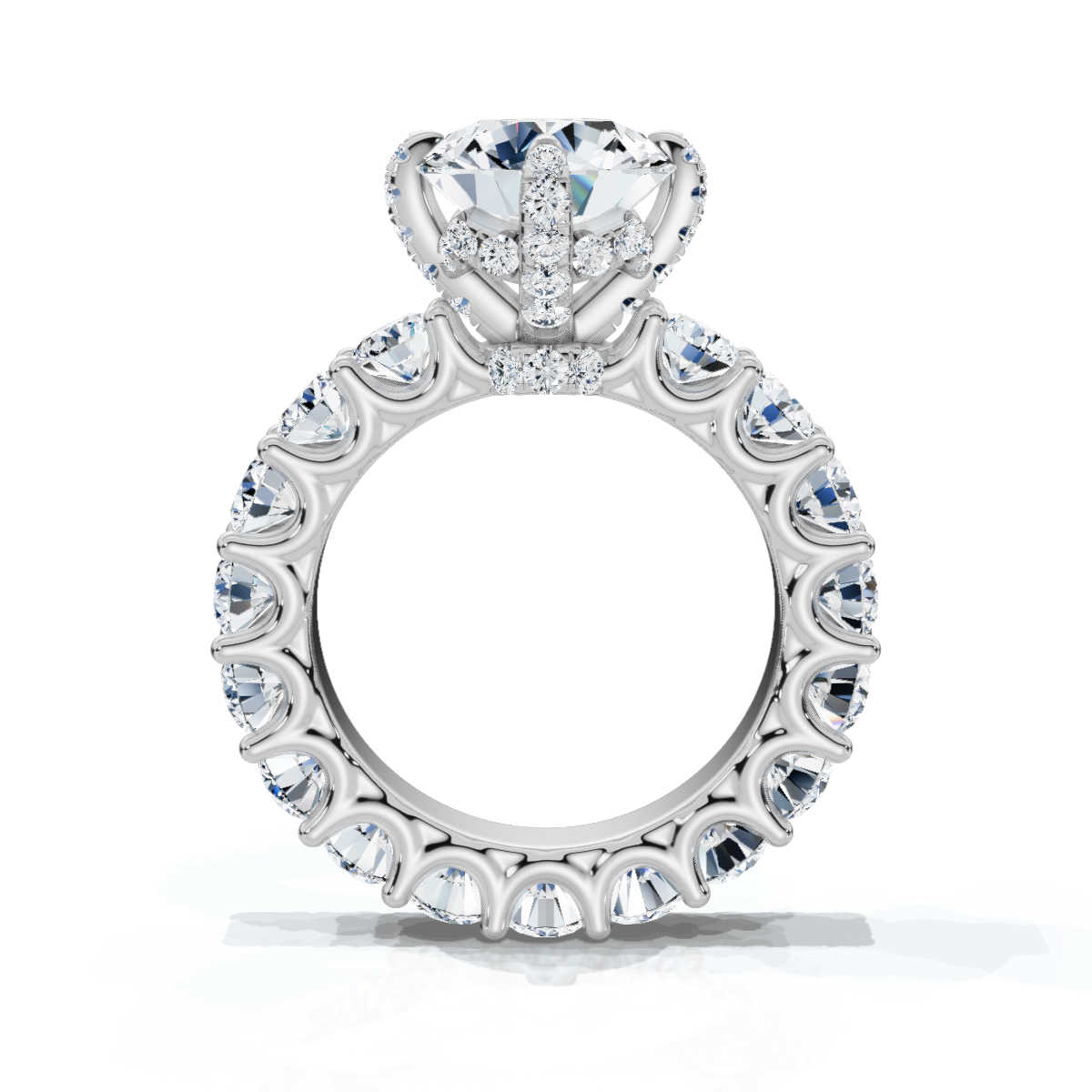 14K White Gold Amaryllis Hidden Accents Lab Grown Diamond Ring (3 2/3 ct. tw)