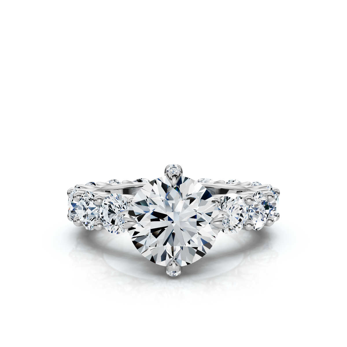 14K White Gold Amaryllis Hidden Accents Lab Grown Diamond Ring (4 1/2 ct. tw)