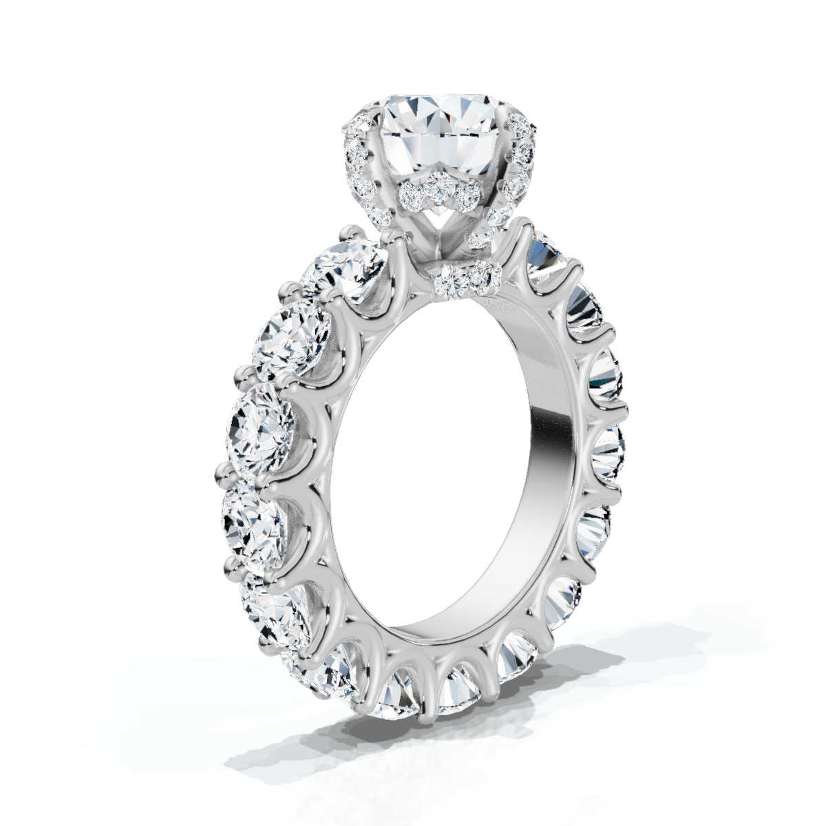 14K White Gold Amaryllis Hidden Accents Lab Grown Diamond Ring (4 1/2 ct. tw)