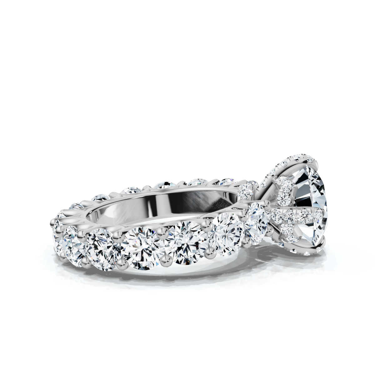 14K White Gold Amaryllis Hidden Accents Lab Grown Diamond Ring (4 1/2 ct. tw)