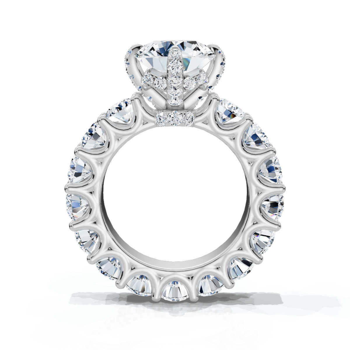 14K White Gold Amaryllis Hidden Accents Lab Grown Diamond Ring (4 1/2 ct. tw)