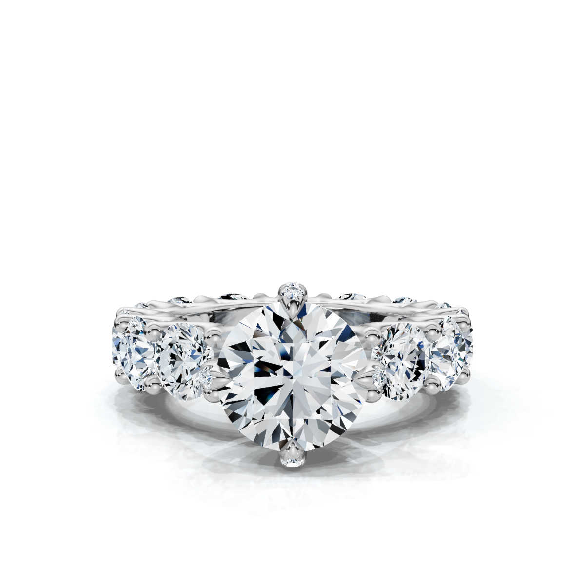 14K White Gold Amaryllis Hidden Accents Lab Grown Diamond Ring (6 2/3 ct. tw)