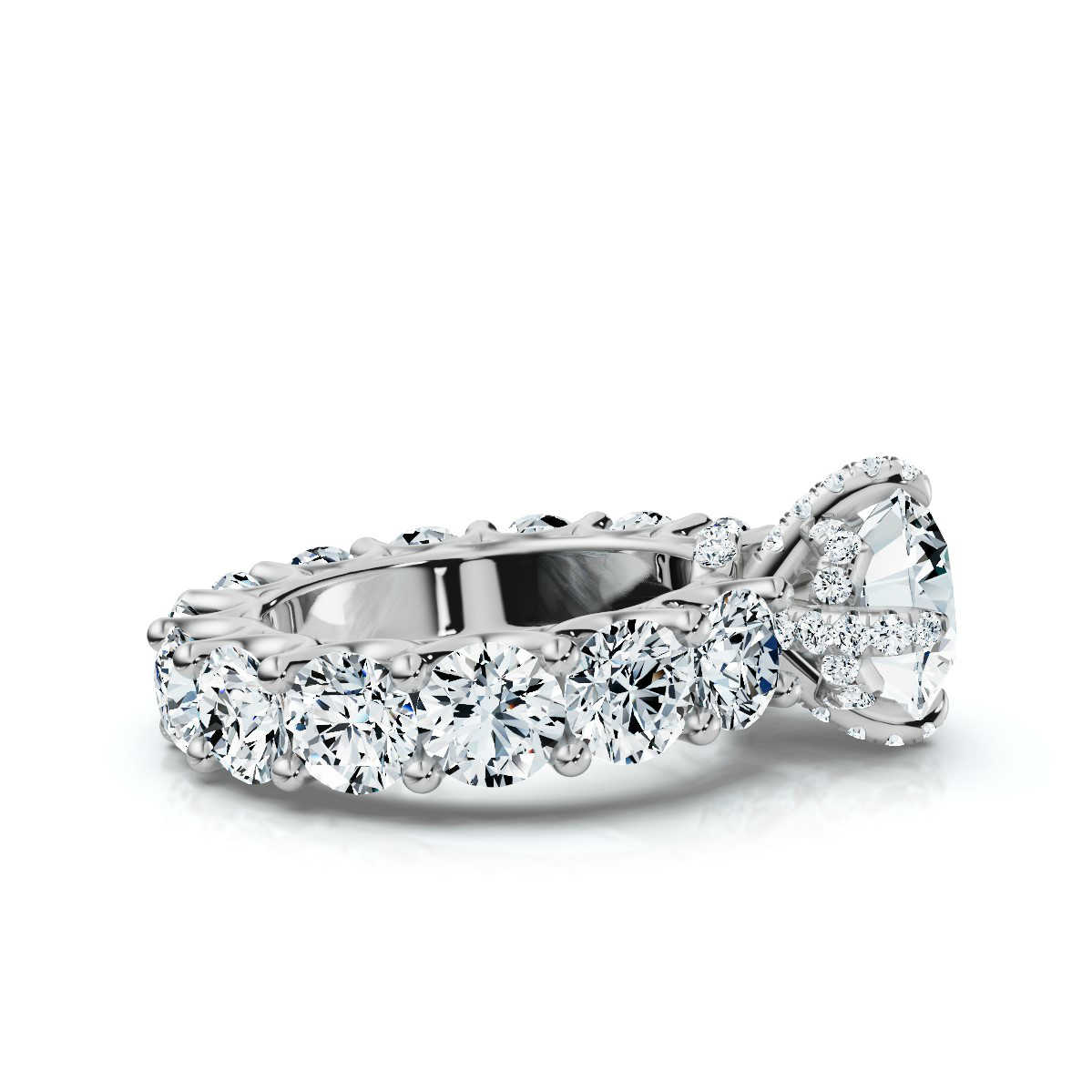 14K White Gold Amaryllis Hidden Accents Lab Grown Diamond Ring (6 2/3 ct. tw)