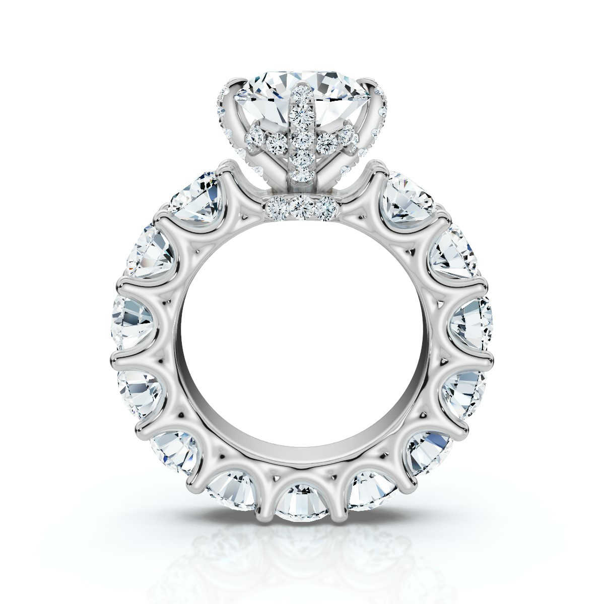 14K White Gold Amaryllis Hidden Accents Lab Grown Diamond Ring (6 2/3 ct. tw)
