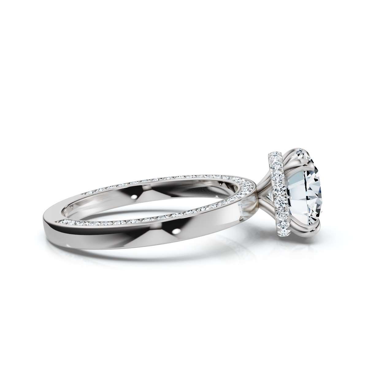 14K White Gold Dalal Hidden Accents Lab Grown Diamond Engagement Ring (1/2 ct. tw)